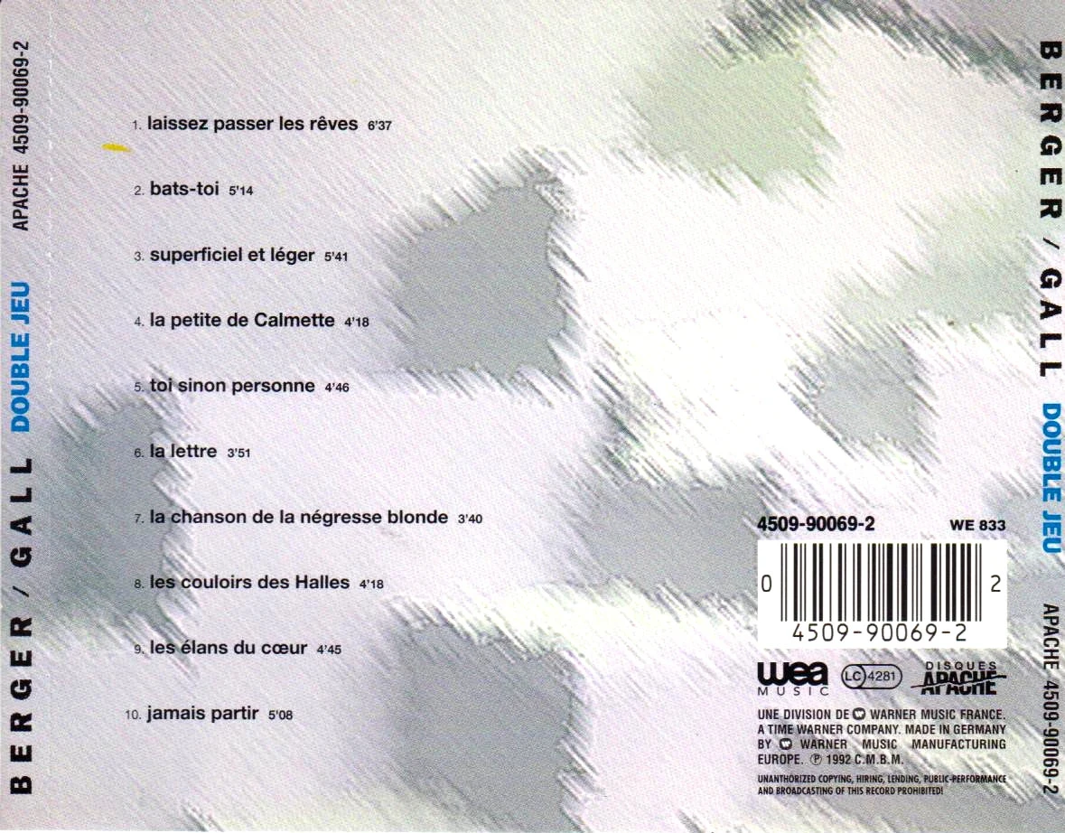🎤 "Berger/Gall : Double Jeu"  le duo mythique en édition originale ! – photo 2